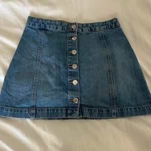 button down jean skirt
